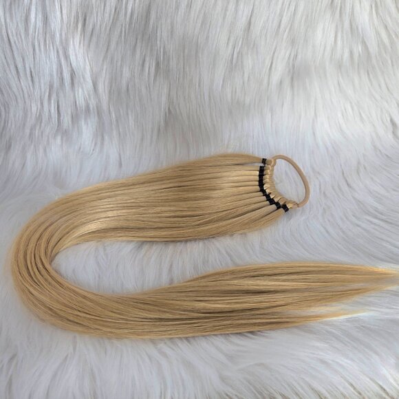 Long Straight Ponytail Blond Hair Extension Synthetic On Elastic Band 24Inch - Picture 3 of 3